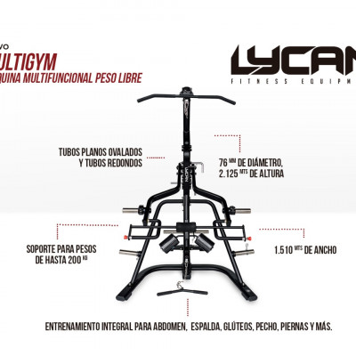 Máquina Multifuncional Peso Libre Lycan