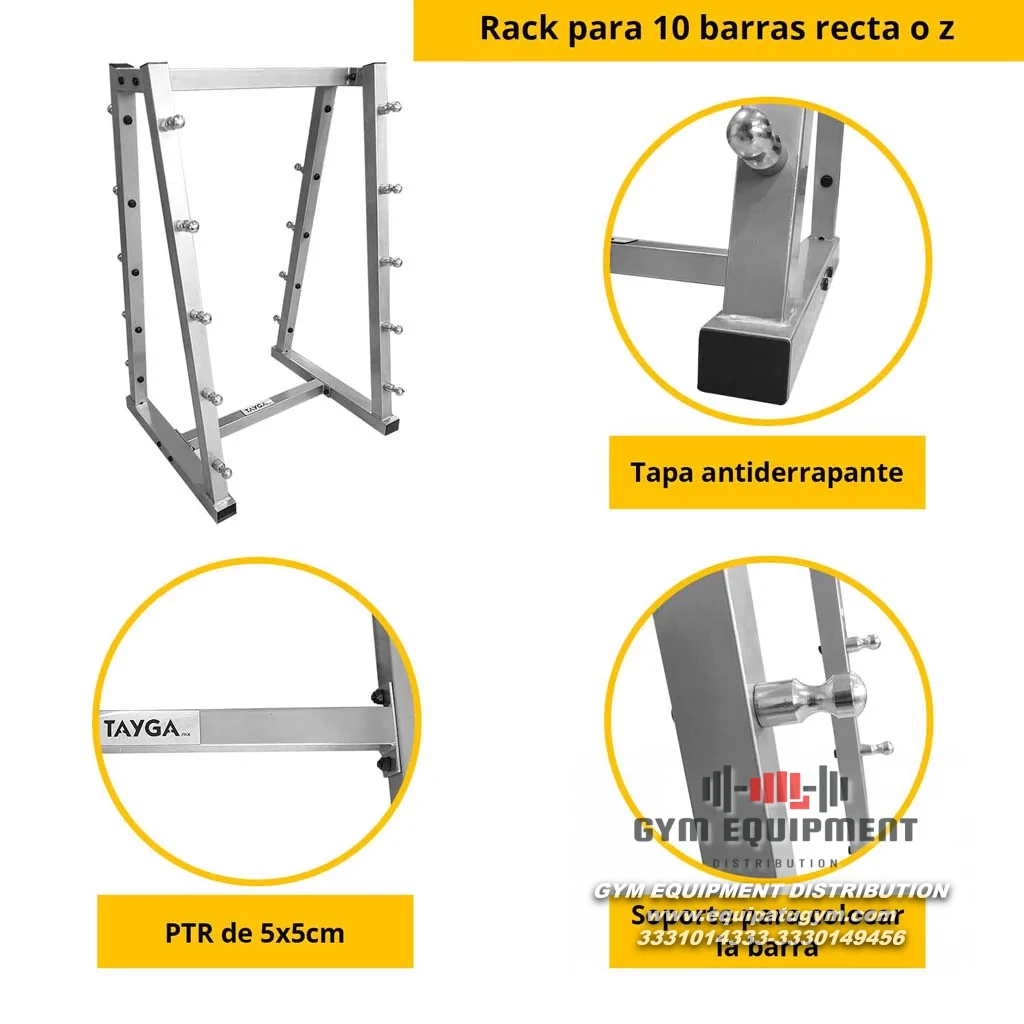 RACK PARA BARRA RECTA O Z CON PESO INTEGRADO