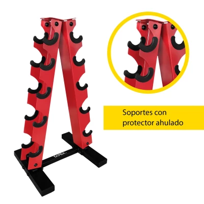 RACK PARA MANCUERNAS HEXAGONALES DE 5 PARES ROJO