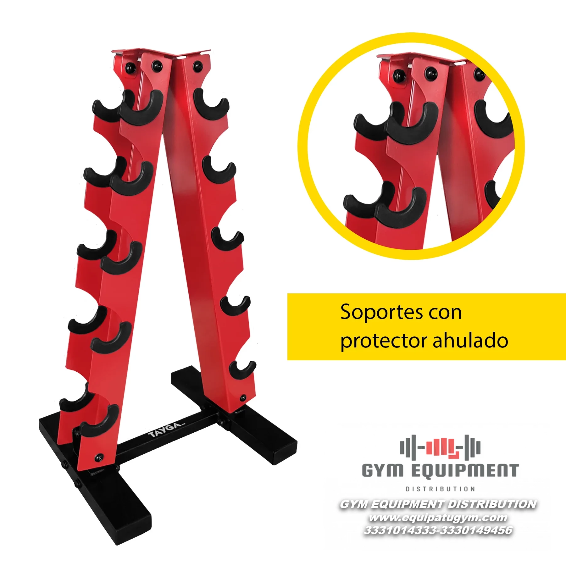 RACK PARA MANCUERNAS HEXAGONALES DE 5 PARES ROJO