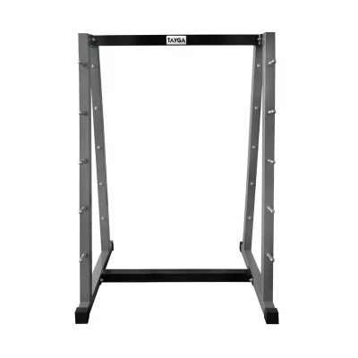 RACK PARA BARRAS DE PESO INTEGRADO GRIS CON NEGRO