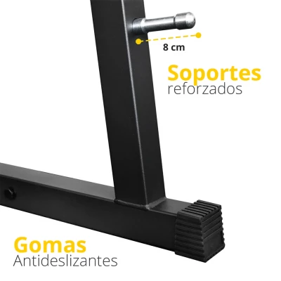 RACK PARA BARRAS DE PESO INTEGRADO NEGRO