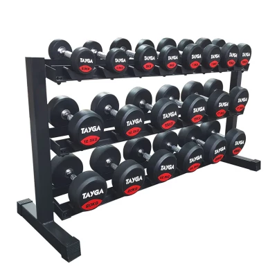 "Set de Rack con 10 Pares de Mancuernas Premium de 2.5 a 25 kg | EquipaTuGym"