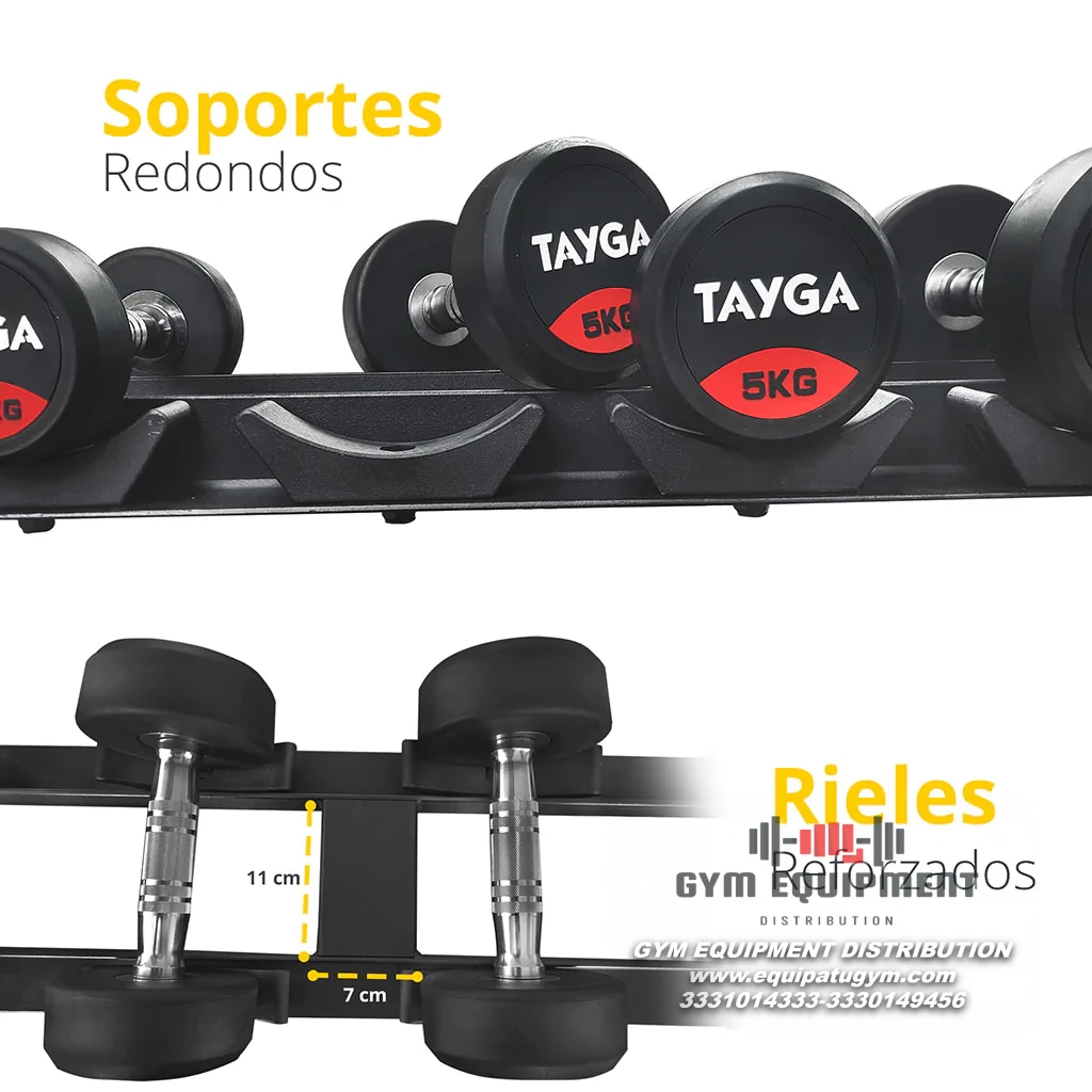 Set de Rack y 15 Pares de Mancuernas Premium de Tayga